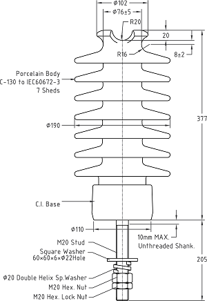 33kV Tie Top Post